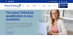 Desktop Screenshot of plentytraining.edu.au